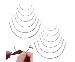 12-Stück Stricknadeln Set,Gebogene Nähnadel Stricknadeln Für Socken Rundstricknadel,Rundstricknadeln Stricknadel Addi Crasy Trio,Wollnadeln Sattlernadel Leather Sewing Needle Fleischnadel Wollnadeln