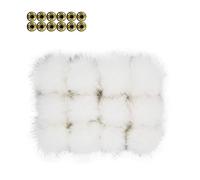 12 Stücke bommel mit druckknopf,12CM kunstfell pompon,Faux Fuchs Pelz Flauschigen Pompon Ball mit Abnehmbare Drücken Taste für Abnehmbare Strick Mützen Bekleidung Zubehör.