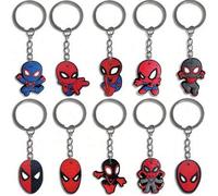 12 Stücke süße Cartoon Superhelden Schlüsselanhänger PVC Anhänger Dekoration Feiertagsgeschenk (zufälliger Stil)