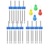 12 StüCke Zwillingsnadeln FüR NäHmaschine, Zwillingsnadeln NäHmaschinennadeln, Zwillingsnadeln, NäHmaschinennadel Swillingsnadel, Doppel Zwillingsnadeln 3 GrößE 2/3/4mm,Mit 4pcs NadeleinfäDler