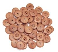 12 wunderschöne edle Holzknöpfe braun rund 25mm mit Blumenmotiv und 2 Löcher a2,5mm Zweilochknöpfe 2-Loch zum nähen vernähen Jackenknöpfe