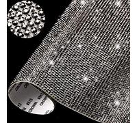 12000 Stück Aufkleber mit Kristall-Strasssteinen, Bling, DIY, Auto-Dekoration, Aufkleber, Strasskristall, glitzernd, 9,4 x 7,9 Zoll (Farbe Schwarz AB)