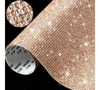 12000 Stücke Bling Bling Kristall Strass Aufkleber DIY Auto Dekoration Selbstklebende Glitzer Strass Kristall Edelstein, 9,4 x 7,9 Zoll (Champagner Gold)