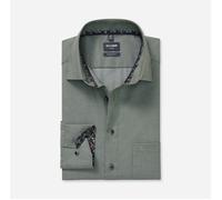 Businesshemd OLYMP "OLYMP Luxor, modern fit, Businesshemd, New Kent", Jungen, Gr. 43, Normaler Arm, grau, grün, 100% Baumwolle, Hemden (19152041-43) grau, grün