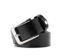 (120cm 40to43 Inch,Black)Floral Print Belt For Men Genuine Leather Belts 4.0 cm Strap Width Casual Leather Men Belts Black Color Dark Brown Dark Blue