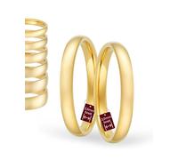 123traumringe Eheringe Gelbgold 333 - Damen-Ring 2,5 mm & Herren-Ring 2,5 mm | Trauringe & Partnerringe für Hochzeit, Verlobung & Jahrestag | Klassische Goldringe Made in Germany