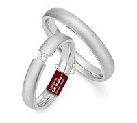 123traumringe Eheringe in 925 Silber I Partnerringe mit Etui & Gravur I Damenring mit 1 Zirkonia I Ringgröße 50-62 mm oder 50-74 mm I Verlobungsringe in 3,8 mm Breite & 1,8 mm Stärke I S83