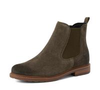 Tamaris Damen Chelsea-Boots 1-25056-41, Pull-on, flache Sohle, oliv, Größe 37