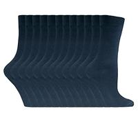 12er Pack Damen Baumwolle Bunt Socken | Sock Snob | Dünn Bequem Crew Uni Farbig Socken für Damen (37-42, Marine)
