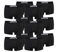 12er Pack Levis Men Solid Basic Trunk Boxershorts Unterhose Pant Unterwäsche, Farbe:884 - Jet Black, Bekleidungsgröße:M