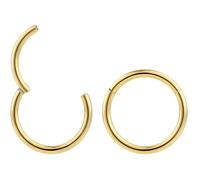 (12mm) 2 Stck Nasenring Hoop Titan Knorpelohrring Septum Clicker Ring 1,2mm Edelstahl Klappbarer Segmentring Lippenring Conch Daith Helix Rook Tragus Lobe Snug Ear Body Piercing Schmuck