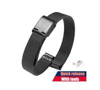 (12mm-typ b Schwarz) milanese Loop Uhrenarmband 10/12/14/16/17/18/19/20/21/22mm Universal Schnellverschluss