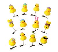 12PCS 3D Cartoon Ente Haarspange für Festival, Yellow | Cartoon Beflockung Ente Haarspange Musik Festival Haarspangen Frauen Mädchen Urlaub Kopfbedeckungen Familientreffen