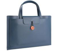 13-13.3 Zoll Laptoptasche Leder Herren Schmal Laptophülle Leder Dokumententasche für Laptop Arbeit Business Reise Kompatibel mit MacBook Air/Pro 13 inch,Marine