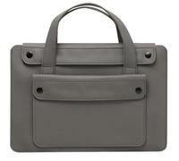 13-14 Zoll Aktentasche aus Leder, Laptoptasche, Hochwertiges Briefcase für die Arbeit, Businesstasche Kompatibel mit MacBook Air/Pro 13 inch, Pro 14 inch A2442,14” Lenovo ASUS Chromebook,Grau