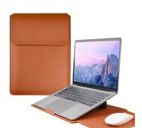 13.3-14 Inch PU Leather Laptop Sleeve Case with Stand Feature for MacBook Pro 14 M5/M4/M3/M2/M1 2026-2021, MacBook Pro/Air 13.3, 13.5" 13.8" Surface Laptop, HP Spectre X360 13/14,Braun
