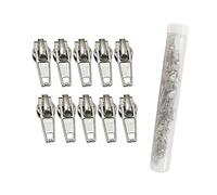 132 automatische Metall-Reißverschlussschieber aus Nylon #3, Reißverschluss zum Reparieren oder Befestigen eines Reißverschlusses, Silberfarben, (#3, 888)