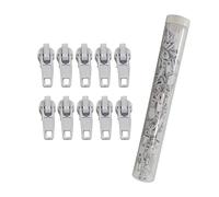 132 automatische Metall-Reißverschlussschieber aus Nylon #3, Reißverschluss zum Reparieren oder Befestigen eines Reißverschlusses, weiße Schieber (#3, 101)