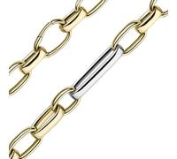13mm Phantasie Kette Collier Halsschmuck aus 585 Gold Gelbgold Weißgold 60cm