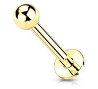 14 Karat Gold Labret Kugel Gelbgold Weißgold Push-In