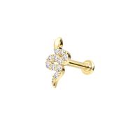 14 Karat Gold Labret mit Push Fit MOISSANIT-SCHLANGE
