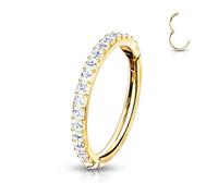 14 Karat Gold Ring Zirkonia Gelbgold Weißgold Clicker