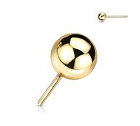 14 Karat Gold Top Kugel Gelbgold Weißgold Push-In