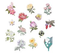 14 Stück Blumen patches zum Aufbügeln, Bestickte Aufnäher Bügelflicken Bügel Patches, Aufnäher zum Aufbügeln, Patches Klett, Bügelbilder für Hosen, Hut, Jeans, Hemden & Jacken, DIY-Zubehör