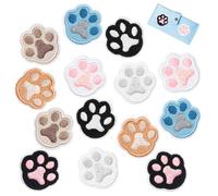 14 Stück Bügelflicken Hundepfoten,Pfotenabdruck Flicken Zum Aufbügeln,Selbstklebende Bügelaufkleber Kleidung,Fußabdruck von Haustieren Patches zum Aufbügeln,für Kleider,Jeans