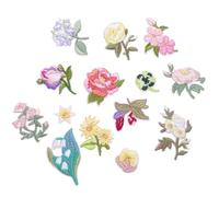 14 Stück Patches zum Aufbügeln Blumen Bestickte Aufnäher Bügelflicken Bügel Patches, Vielseitige Bügelflicken für Kleidungsreparatur und Dekoration, mit Diverse Blumenmotive