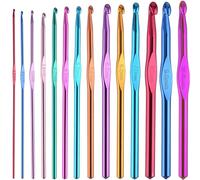 14-teiliges Häkelnadel-Set, mehrfarbige Häkelnadeln für Frauen, Häkelnadel-Zubehör, Handwerk, Garn-Nadel, Geschenke (2-10 mm)