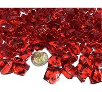 140 Stück 500g große rot Deko Eis Diamanten 32mm Brillianten Strasssteine Acrylsteine basteln Dekosteine Gltzersteine Strass Steine zum Verzieren Dekorieren von CRYSTAL KING
