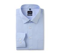OLYMP Hemd Herren Comfort Fit Langarm Baumwolle blau, 52