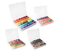144 Stück vorgespulter Unterfaden mit transparenter Box, 144 Farben, Stickerei, Nähen, leuchtende Farben, verblasst nicht leicht, mit Spulen Organizer Set von Hand