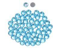 1440 Hotfix-Strasssteine,Flatback Glitzersteine Stones, Glas, runde Kristalle Strasssteine, Edelsteine zum Basteln, für Kleidung, Schuhe, Taschen, DIY-Dekoration,Hellblau,SS12,3.0MM-3.2MM