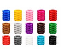 15 Farben Spiral-Haargummis - 75 Stück (15 × 5) | Telefonkabel-Haargummis | Haarschonend | Starker Halt | Für Damen, Mädchen & Kinder