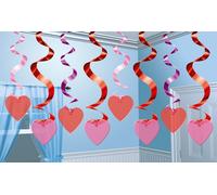 15 Herzilein Spiralhänger 61cm | Wir machen Party.de |