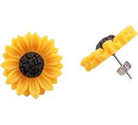15 mm Sonnenblumen-Ohrstecker aus Kunstharz, Schmuck, Geschenke für Frauen, Mädchen, Damen