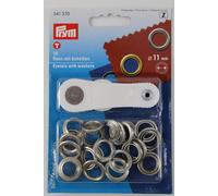 Prym Ösen und Scheiben, 11,0mm, silberfarbig