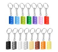 15 PCS Schlüsselanhänger Bausteine Bunt Kunststoff Keychain Set für Lego Schlüsselanhänger Geburtstagsgeschenke Taschenanhänger Dekoration