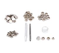 15 Satz Druckknopf Set Montagezange Werkzeug für Stoff Lederhandwerk Kleidung Befestigungswerkzeug Druckknopfverschluss(Silber)