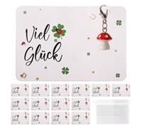 15 Set Glücksbringer Schlüsselanhänger,Silvester Schlüsselanhänger,Viel Glück Geschenke Prüfung,Geschenk Vierblättriger Klee Glücksgeschenk für Danke,Weihnachten,Silvester,Abschied,Feiertagsgeschenke