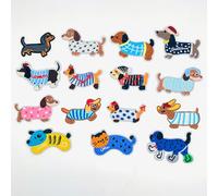 15 Stück Dackel Deko Patches zum Aufbügeln, Flicken zum Aufbügeln Kinder, Dackel Geschenke, Aufnäher für Kleidung Jacken Rucksäcke Jeans Patches