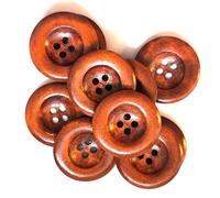 15 Stück edle Holzknöpfe 35mm 4-Loch rund braun Knopf zum aufnähen annähen dunkelbraun Holzknopf Knopf Bastelknöpfe Dekoknöpfe Jackenknöpfe scrapbooking