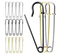 15 Stück Große Sicherheitsnadel, 6,9 cm Extra Groß Metall-Sicherheitsnadeln, Heavy Duty mit Federverschluss, für Leder, Decken, Handwerk, Kleidung, Schal, Röcke, Quilten und Schmuckhandwerk