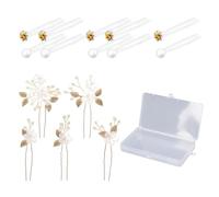 15 Stück Hochzeits-Haarschmuck, U-förmige Clips mit Perlen, Blumen für elegante Brautfrisur, besondere Anlässe, U-förmige Clips