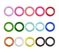15 Stück Karabinerhaken Rund Bunt Karabiner Schlüsselanhänger, Schlüsselring Klein Farbe Kleine O Ring für DIY Schlüssel Taschenzubehör (15 Farben, 26mm)