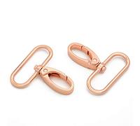 15 Stück ovale Ring-Karabinerverschluss, Klauen-Druck-Tor-Trigger-Verschlüsse, drehbare Karabinerhaken für Lederhandwerksgurte, Schlüsselbandbänder (Roségold, 3,8 cm)