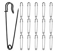 15 Stück Sicherheitsnadeln Groß, 10CM Sicherheitsnadeln Schwarz, Rostfrei Safety Pins Large, Kiltnadeln Groß, für Kleidung, Leder, Decken, Basteln, Röcke, Schmuckmachen und Dekoration