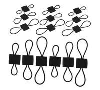 15 Stück Taktische Gurte zur Befestigung von Ausrüstung | Elastische Bandverbinder aus Nylon, Schnelle Anpassung, Sichere Fixierung, Schwarz, für Camping und Reisen